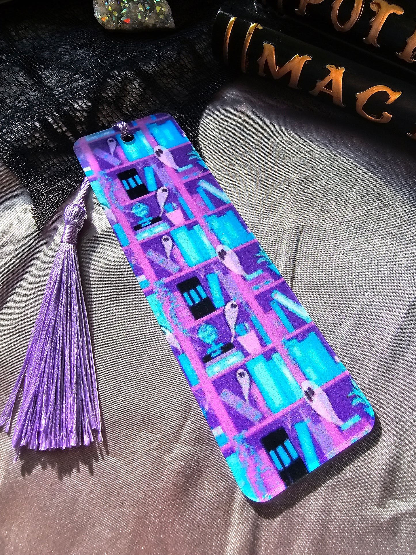Pastel Haunted Bookshelf Bookmark