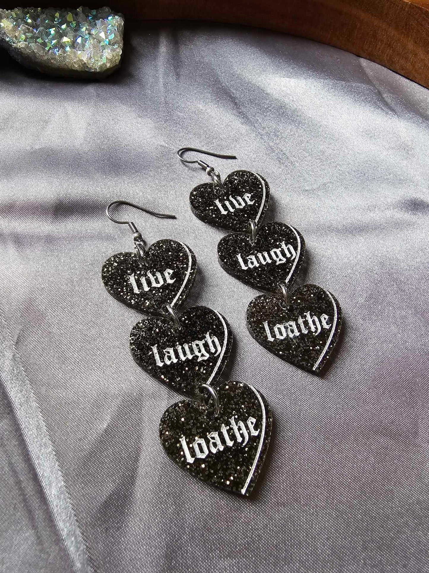 Live Laugh Loathe Glitter Hearts