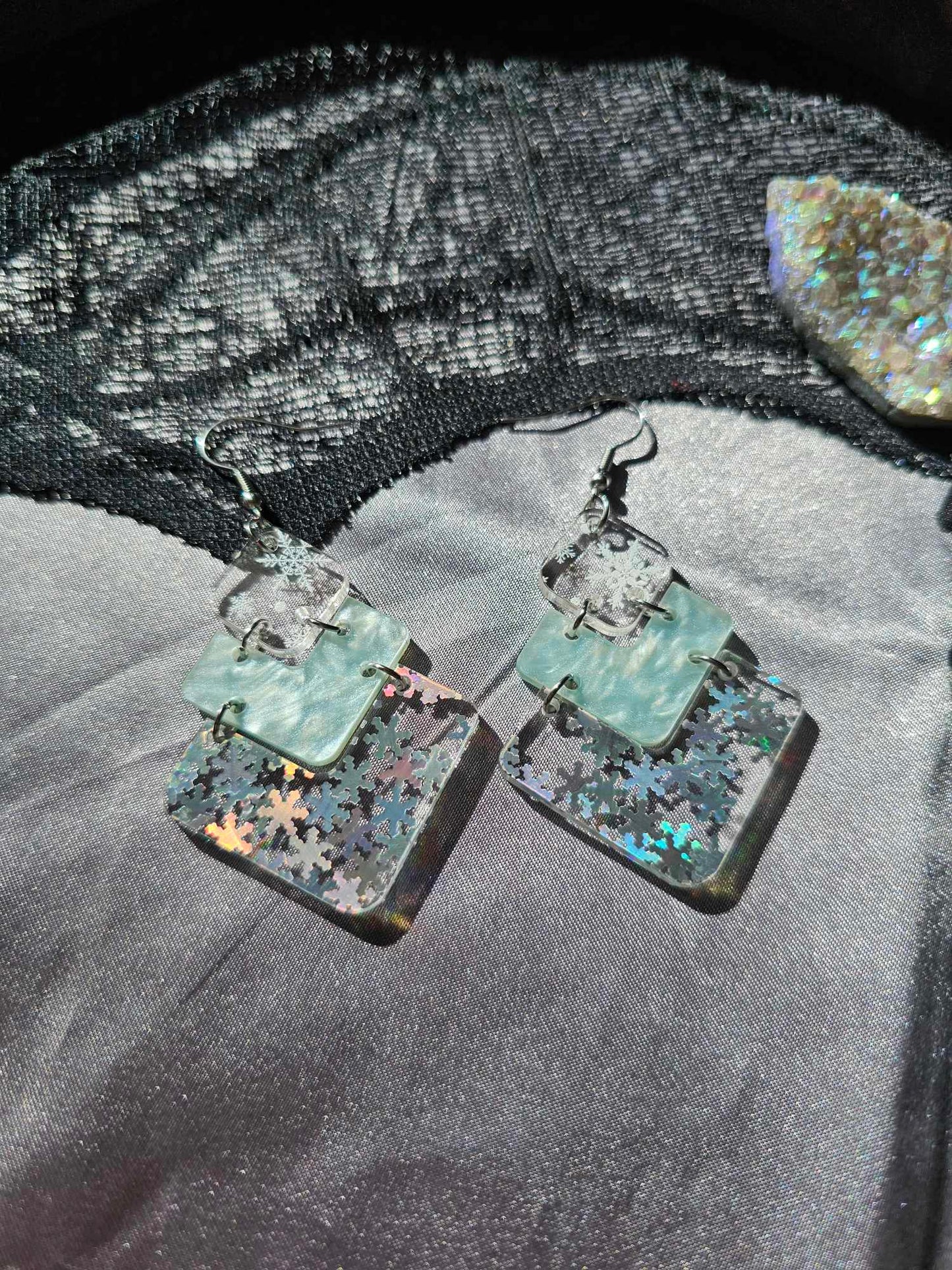 Iridescent Snowflake Cascades