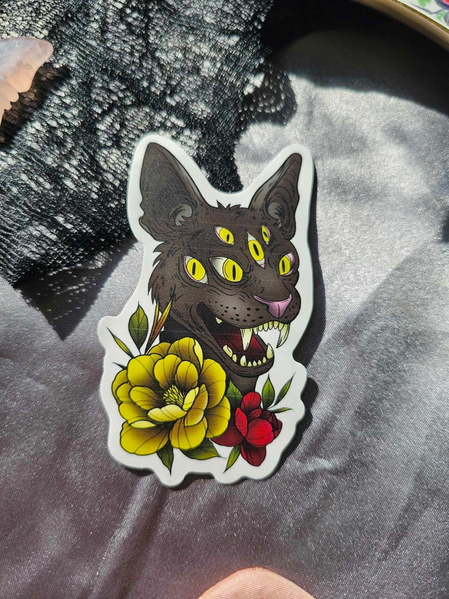 Six Eyed Cat Sticker