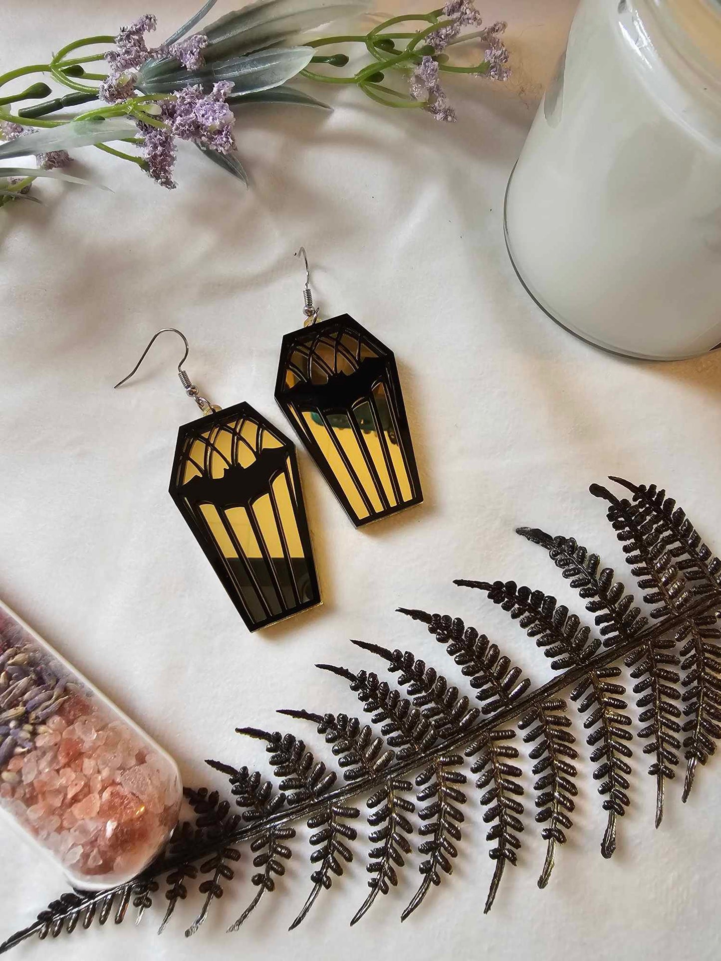 Gold Mirror Bat Cathedral Coffins