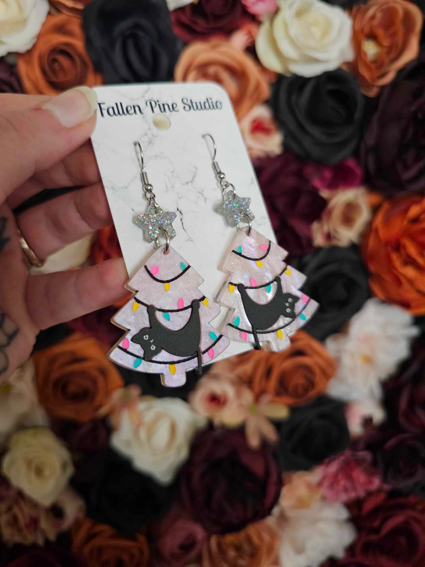 Tangled Kitten Christmas Trees PINK