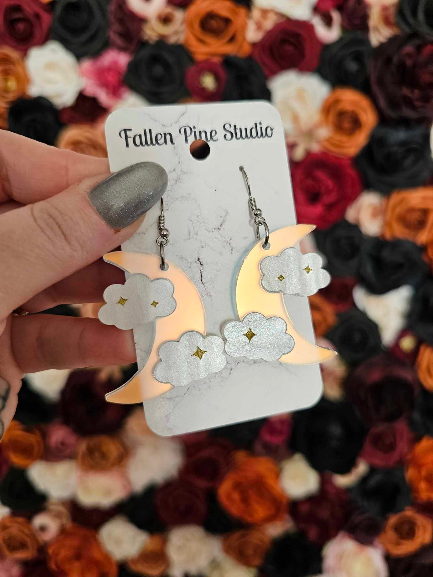 Frosted Iridescent Cloudy Moons