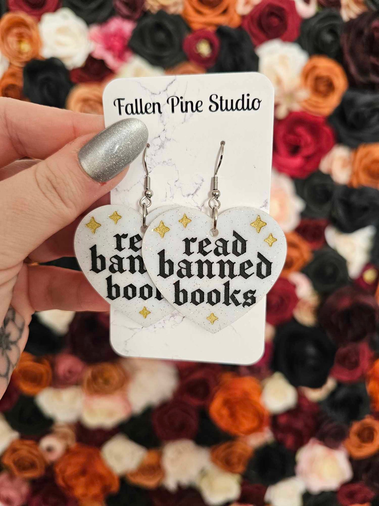 Read Banned Books - White Glitter