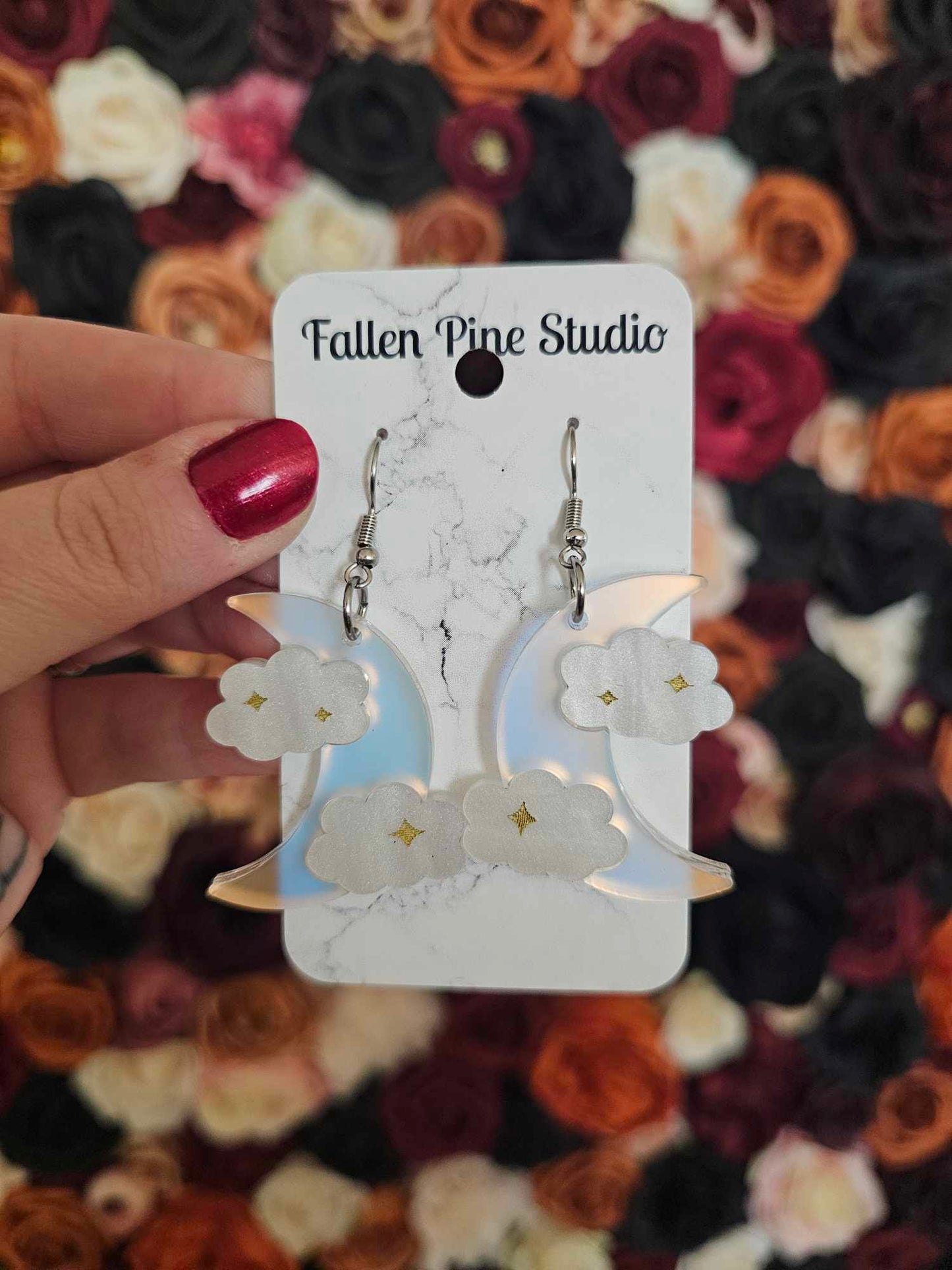 Frosted Iridescent Cloudy Moons