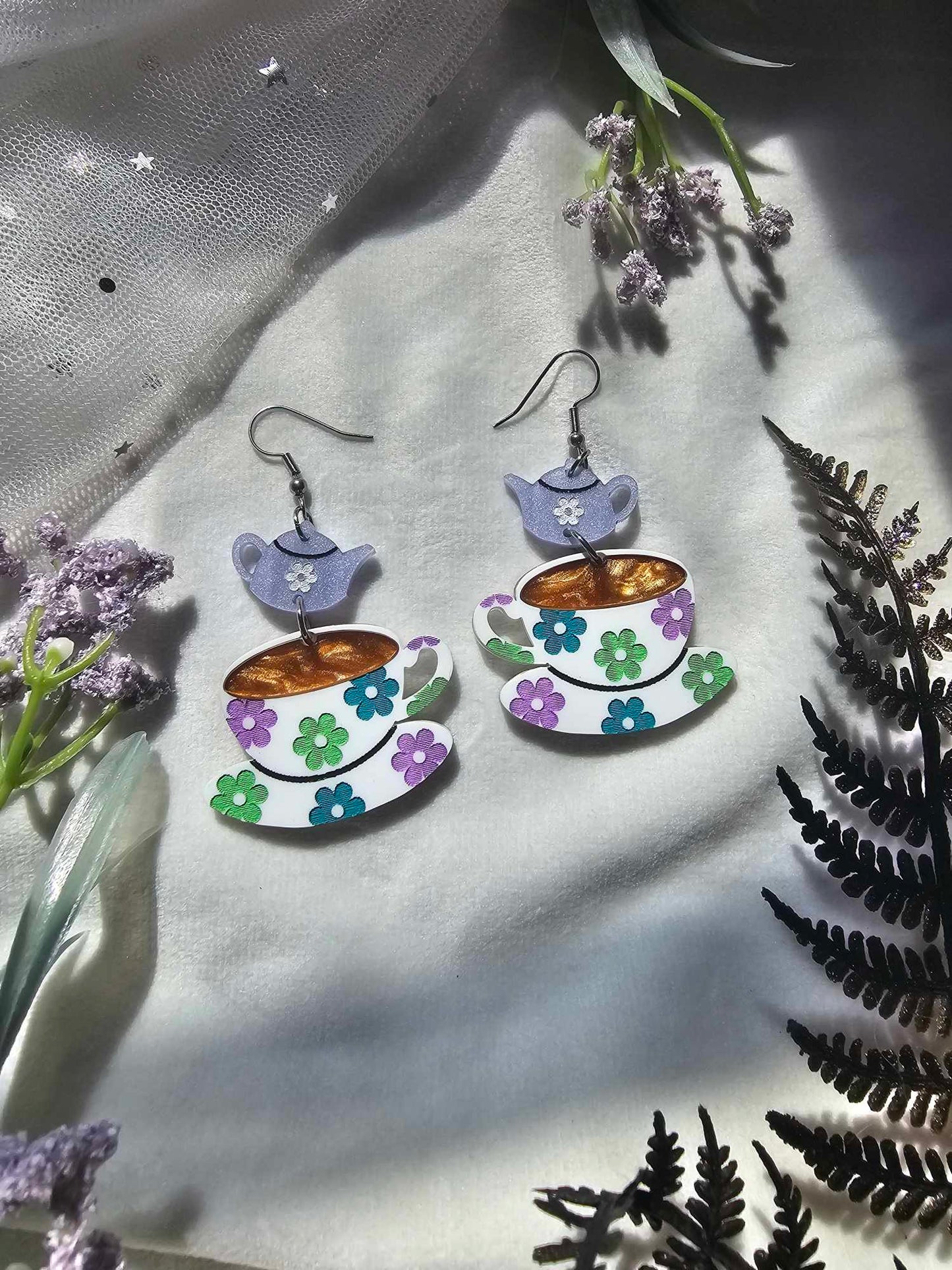 Floral Teacups (Blue and Green)