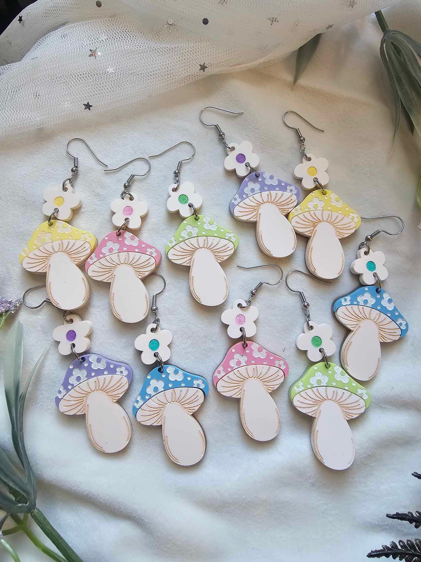 Pastel Floral Mushrooms