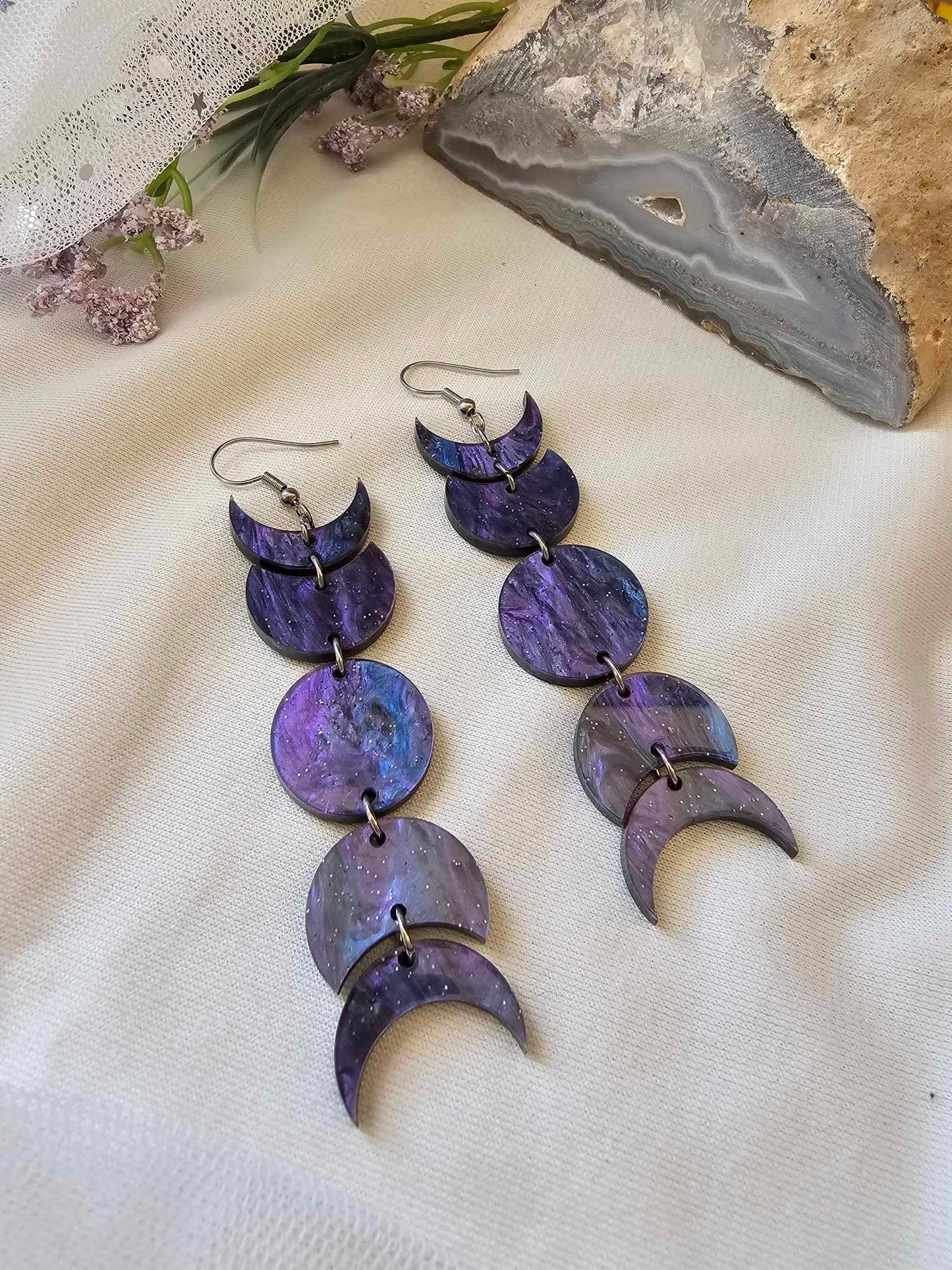 Galaxy Marble Full Moon Phases