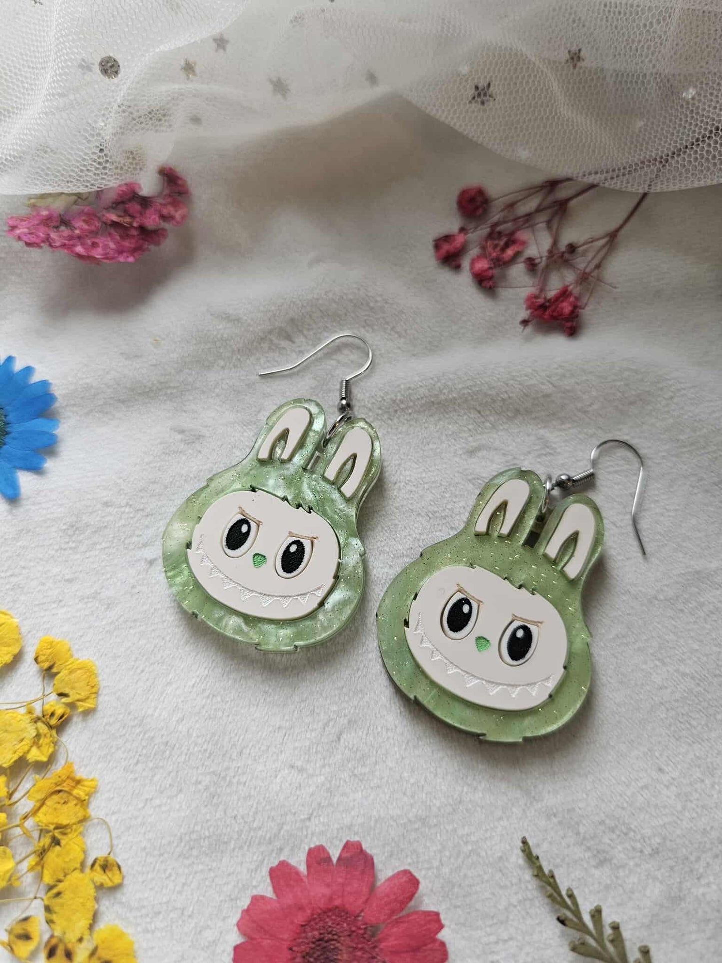 Light Green Marble Fuzzy Monsters