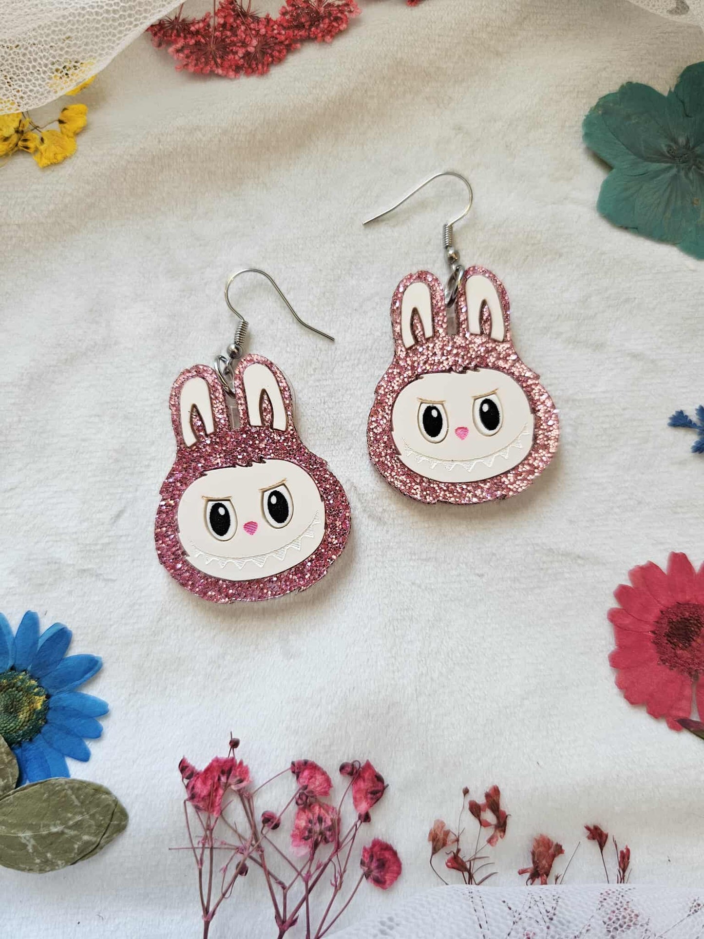 Pink Glitter Fuzzy Monsters
