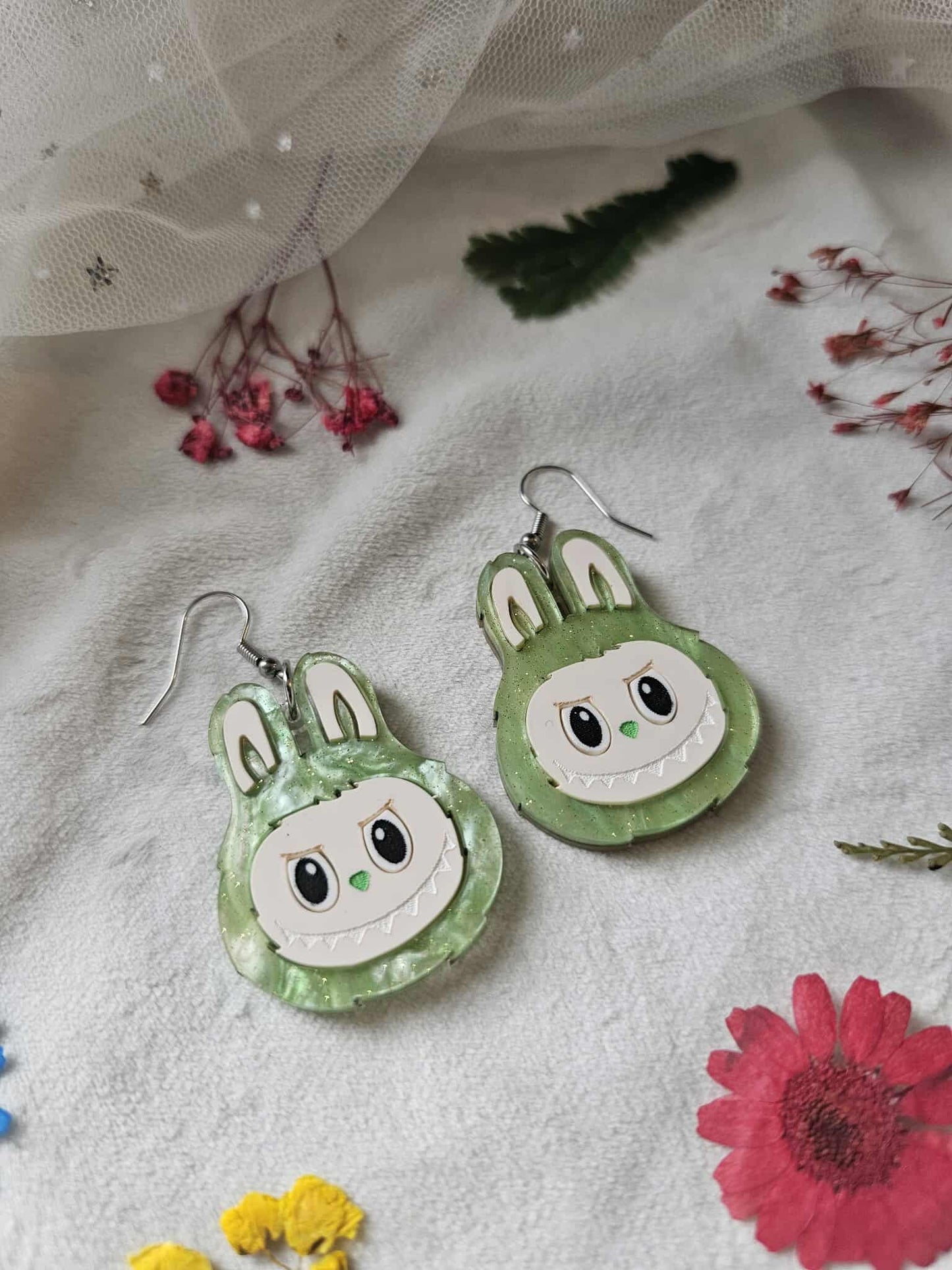 Light Green Marble Fuzzy Monsters