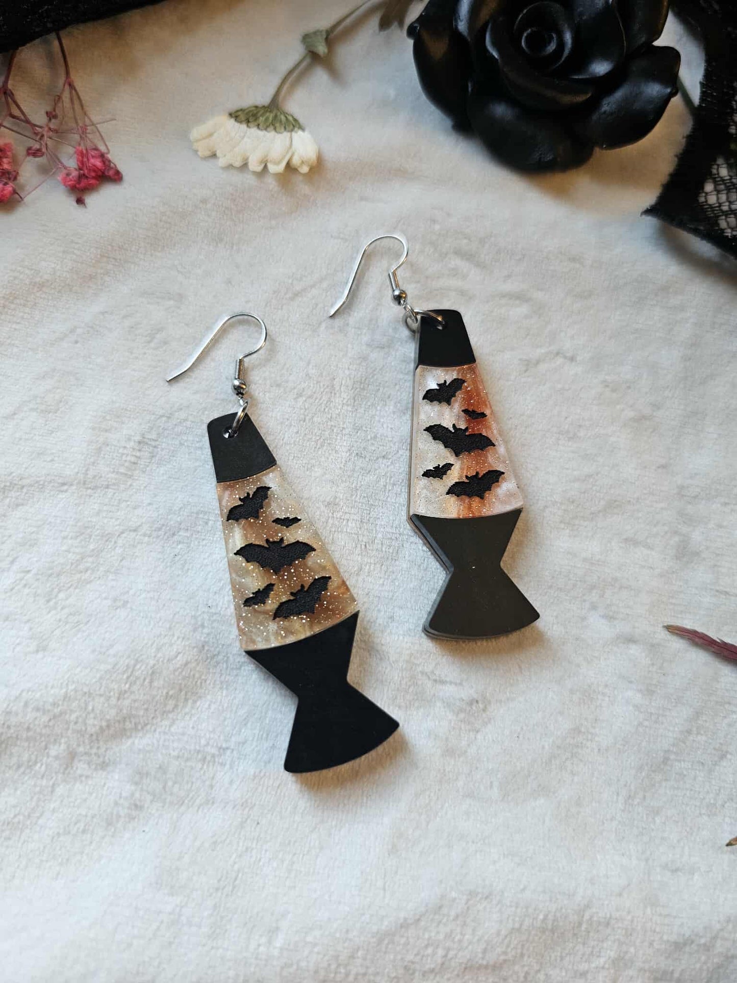 Halloween Swirl Bat Lava Lamps