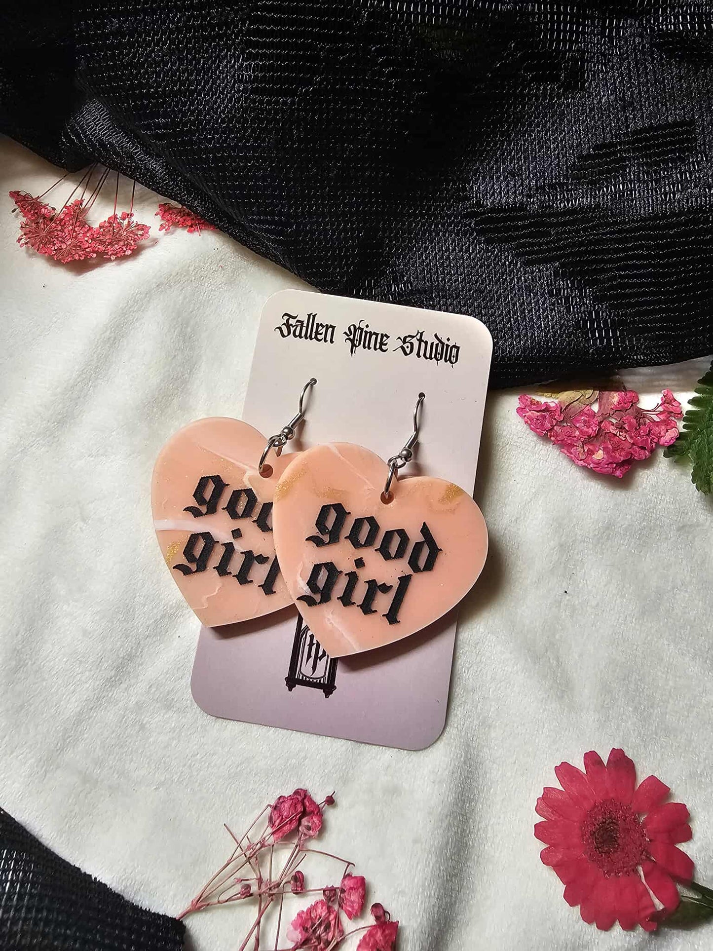 Pink Good Girl Hearts - (blkfr OS)