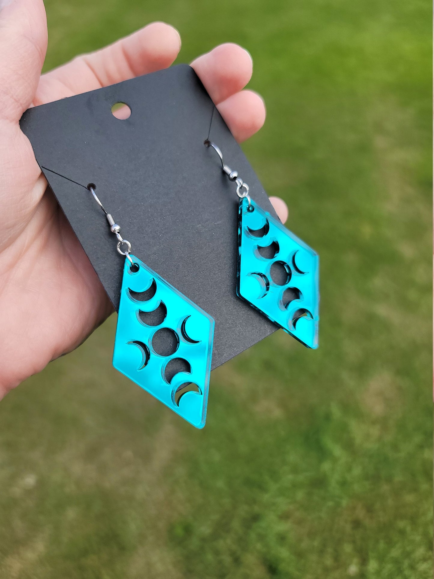 Teal Moon Phase Diamonds