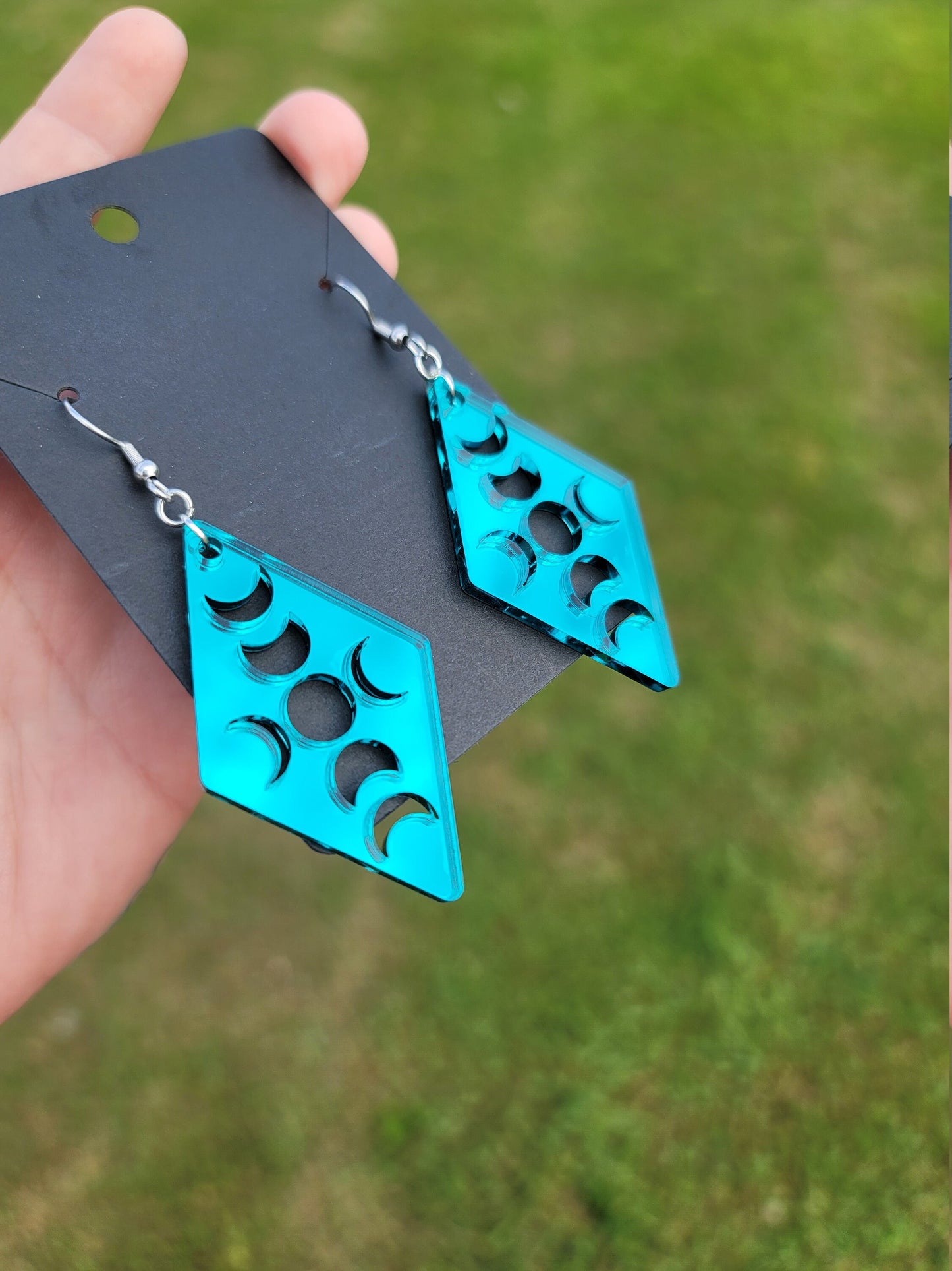 Teal Moon Phase Diamonds