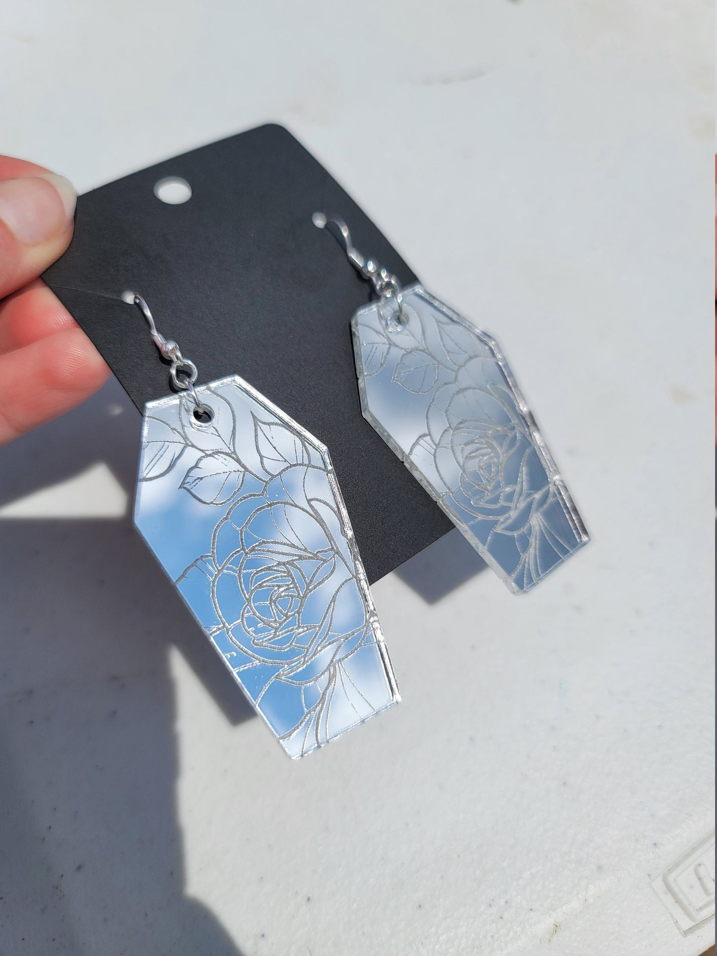 Silver Mirror Peony Coffins