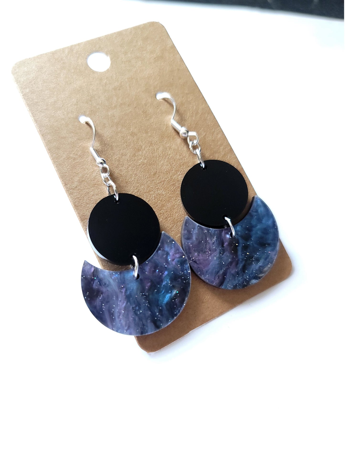 Galaxy Marble and Black Half Moons