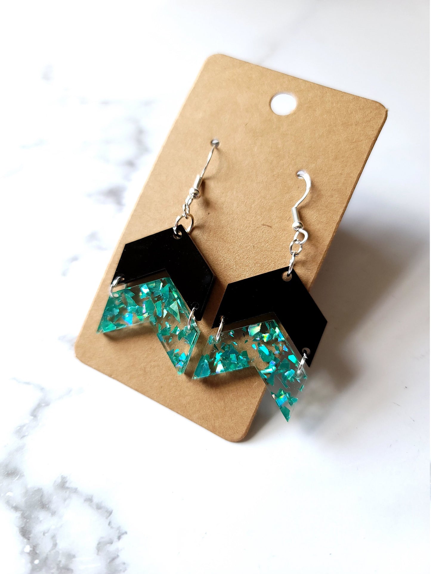 Turquoise Confetti Chevrons