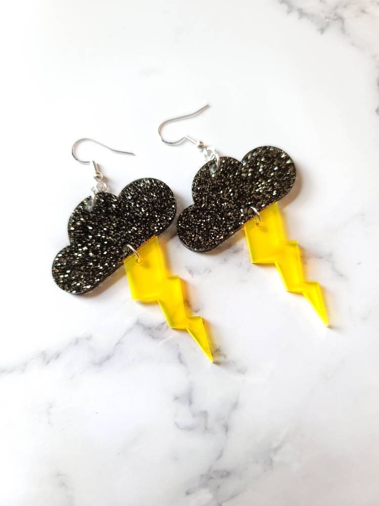 Black Glitter Storm Clouds