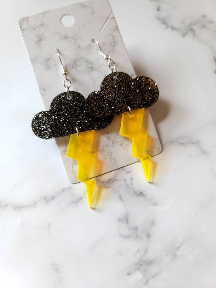 Black Glitter Storm Clouds