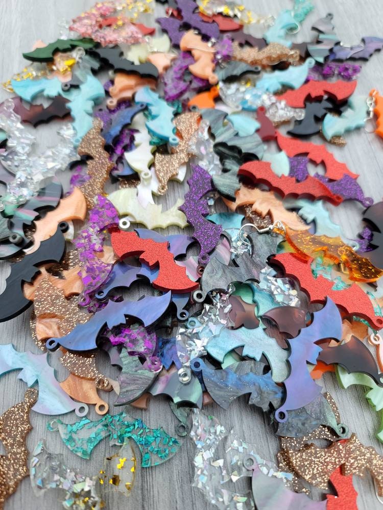 Surprise Color Acrylic Bat Earrings! Please read description!