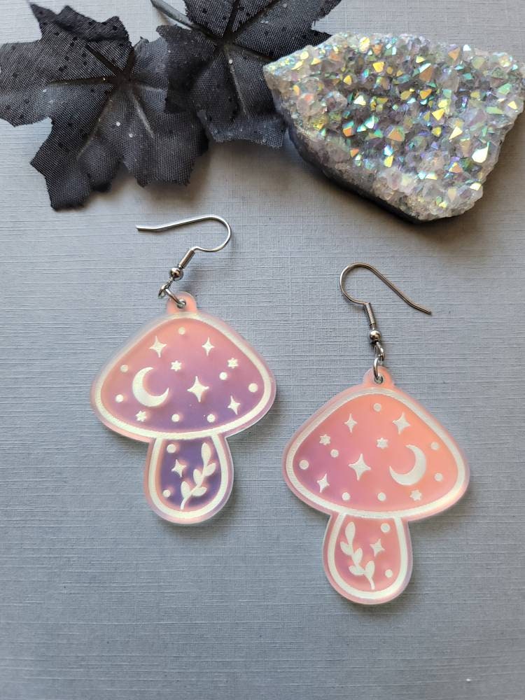 Frosted Iridescent Mushrooms