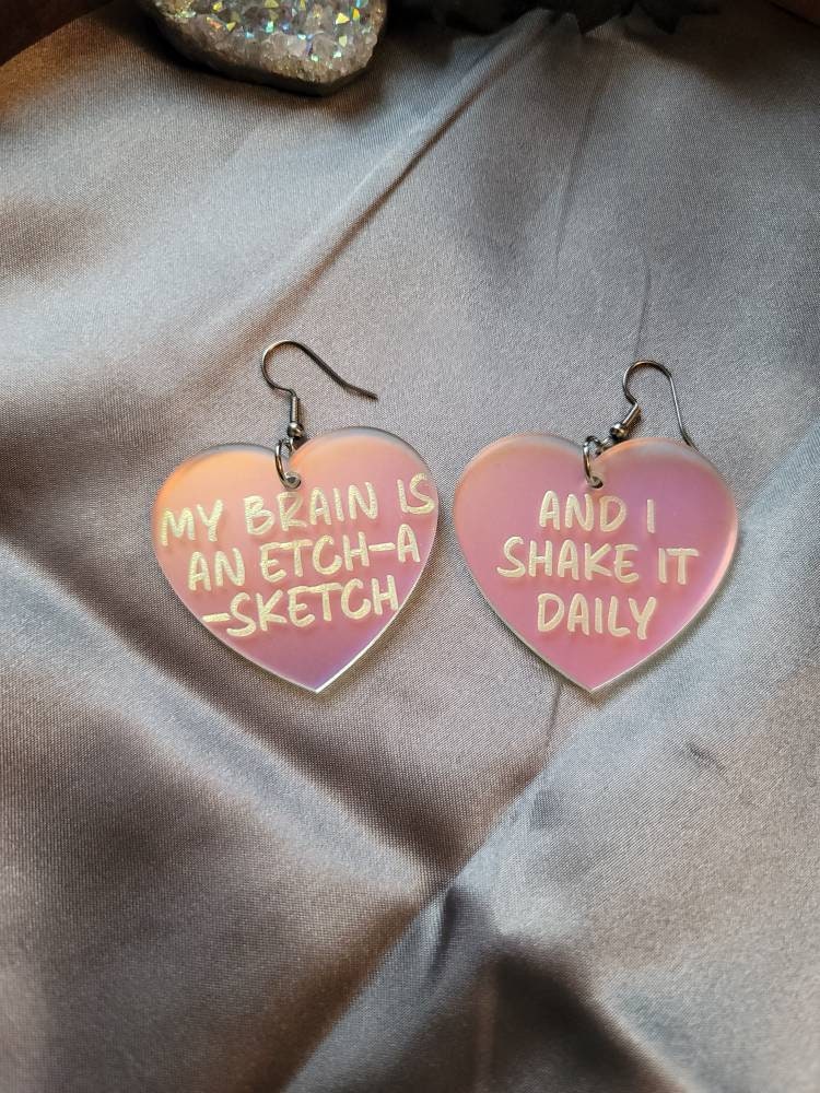 Brain is an Etch a Sketch Iridescent Hearts