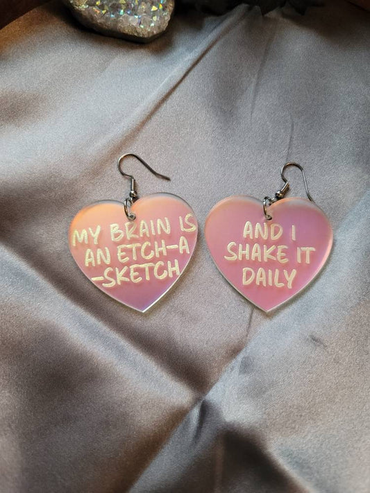 Brain is an Etch a Sketch Iridescent Hearts