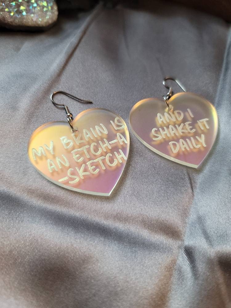Brain is an Etch a Sketch Iridescent Hearts