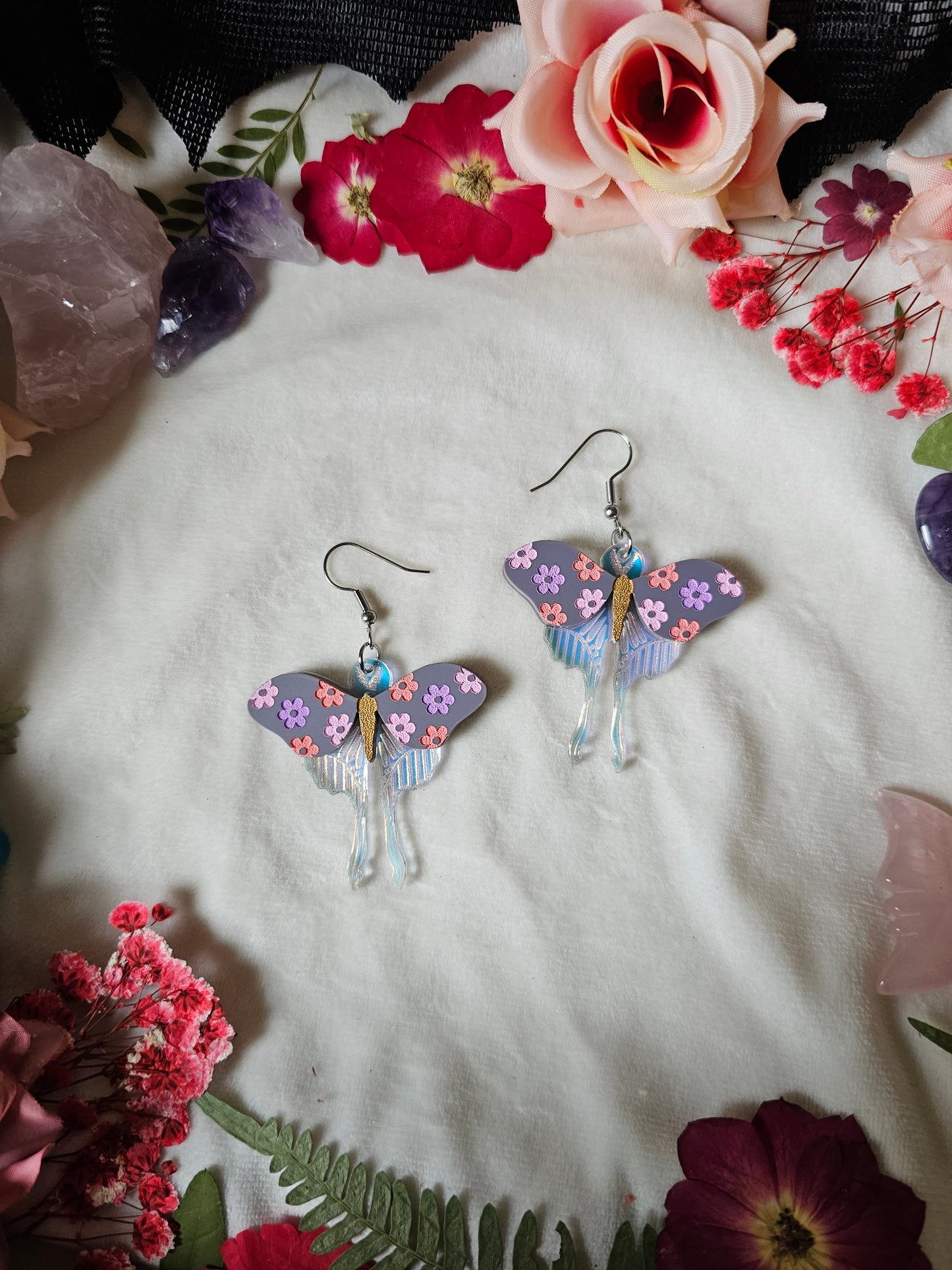 Floral Cottagecore Luna Moths