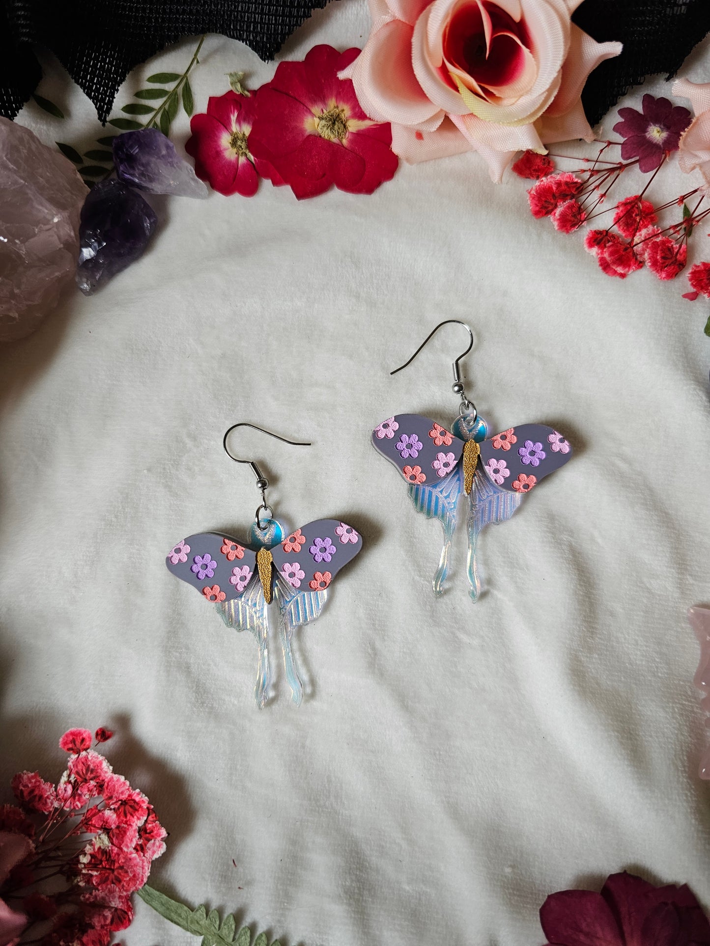 Floral Cottagecore Luna Moths