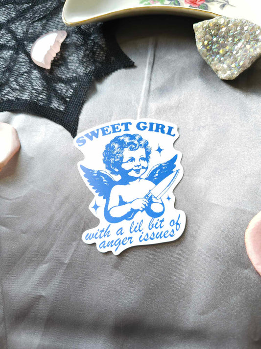 Sweet Girl With Anger Issues Sticker
