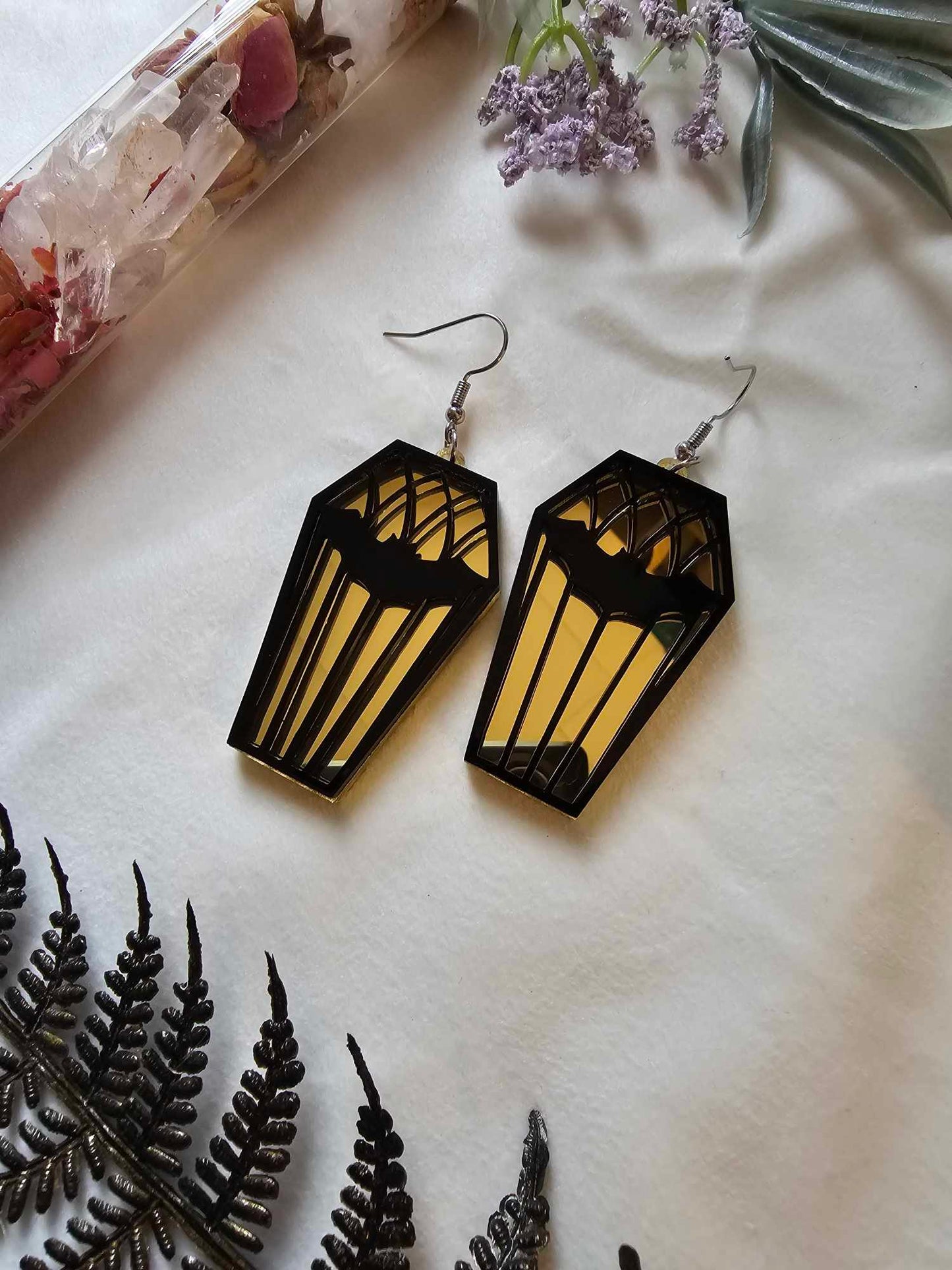 Gold Mirror Bat Cathedral Coffins