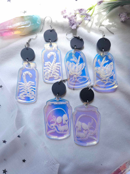 Frosted Iridescent Oddities Jars