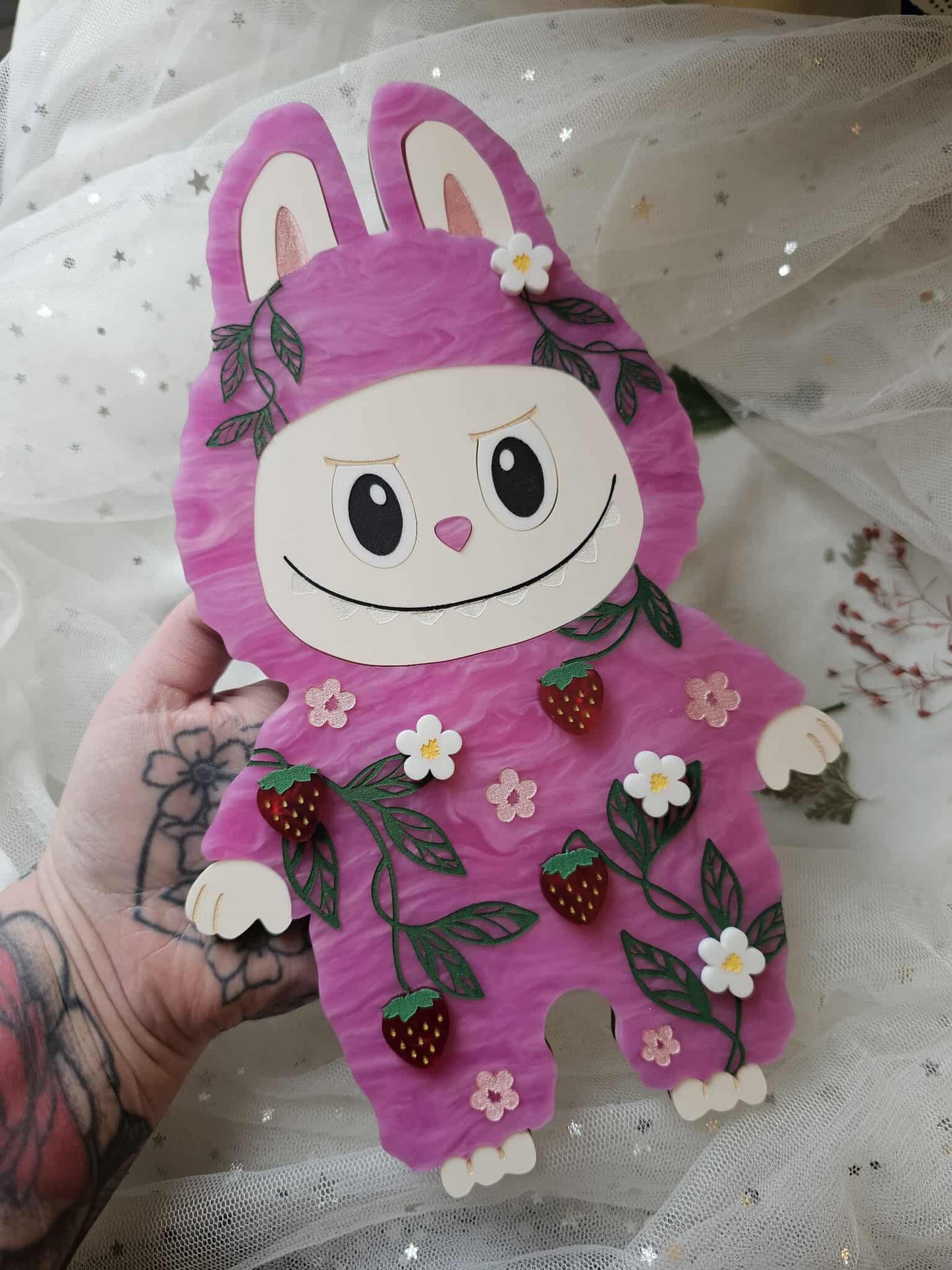 Strawberry Fuzzy Monsters Wall Art
