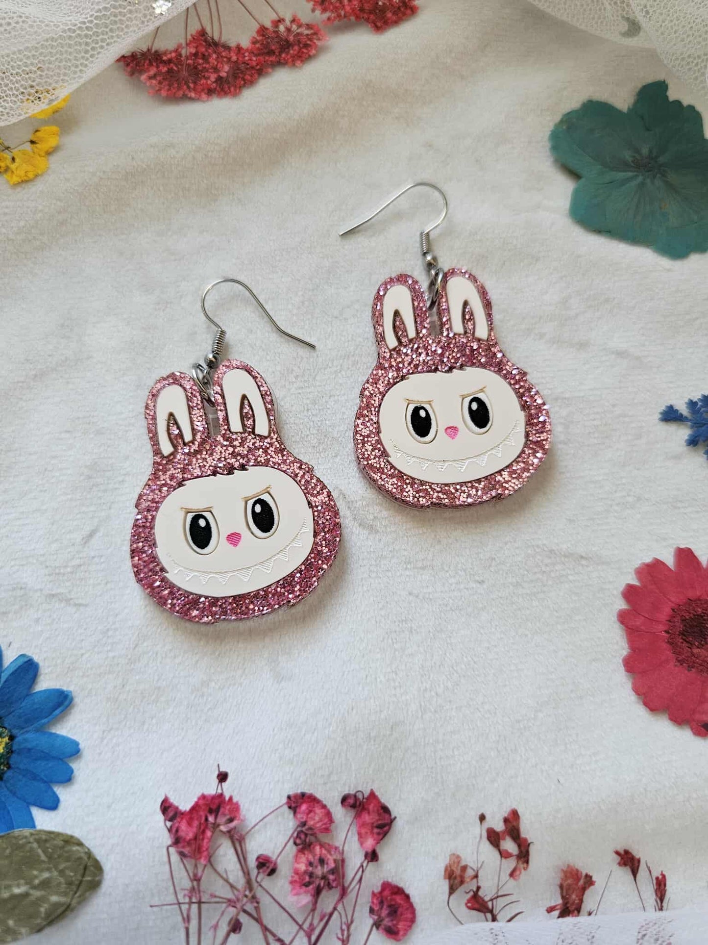 Pink Glitter Fuzzy Monsters