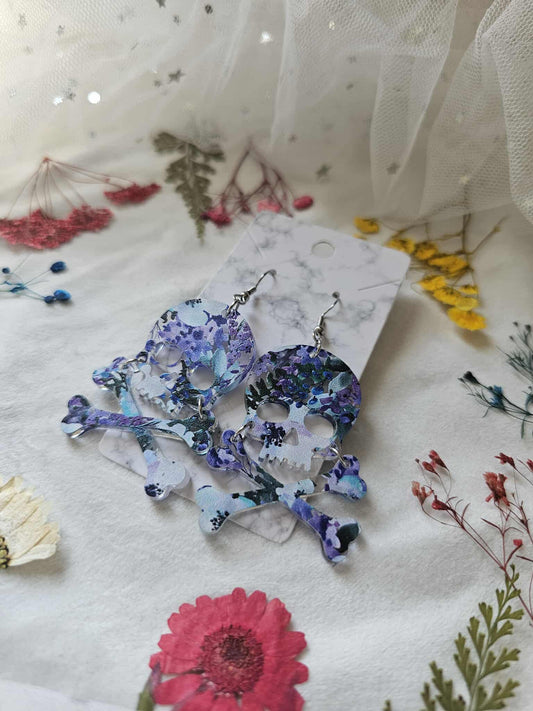 Blue Floral Skull and Bones (market OS)