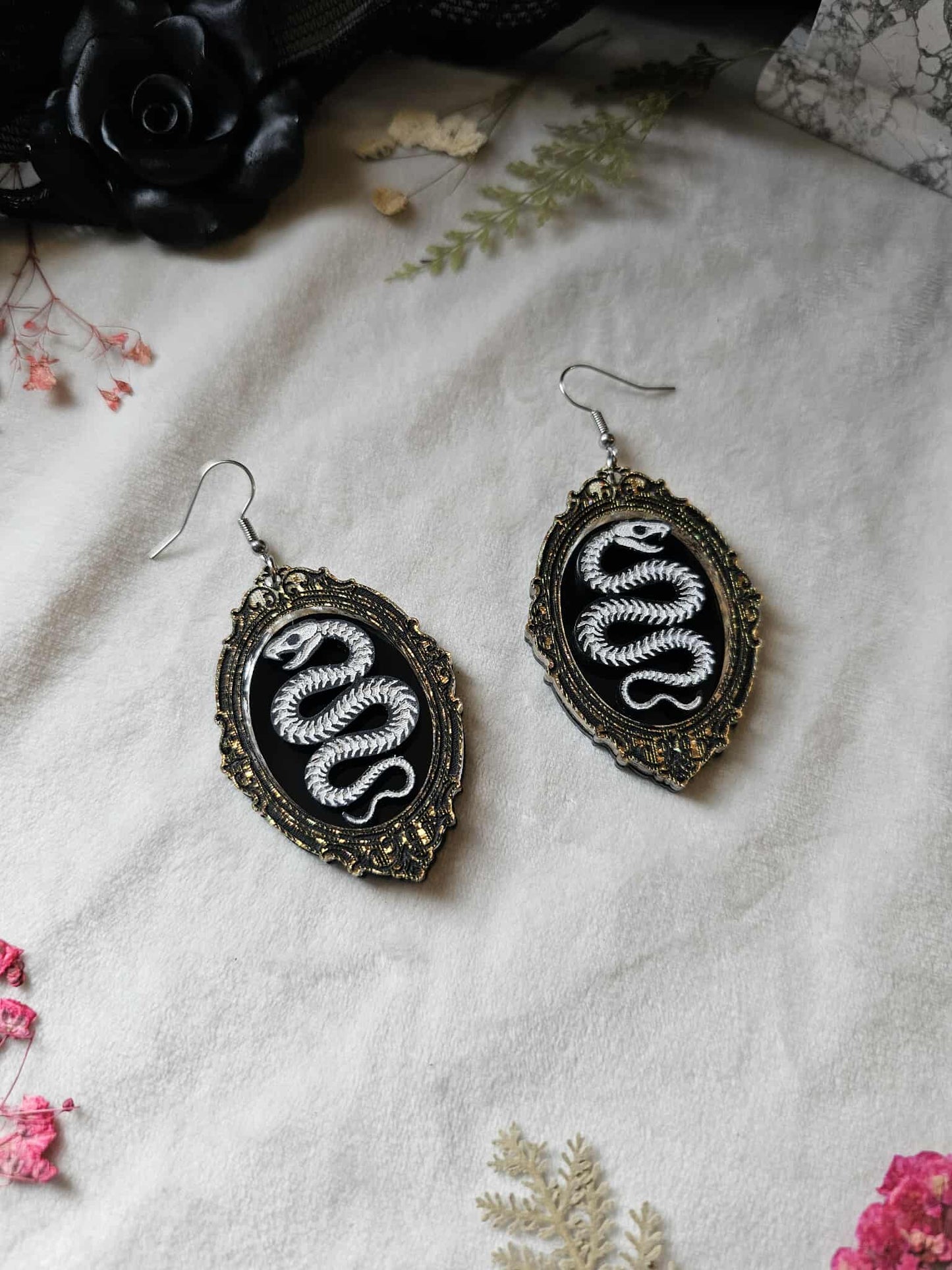 Framed Snake Skeletons