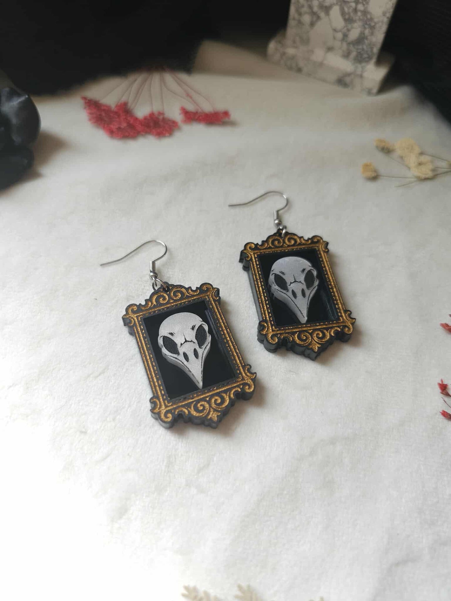 Framed Bird Skulls