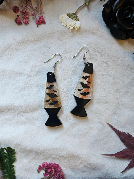 Halloween Swirl Bat Lava Lamps