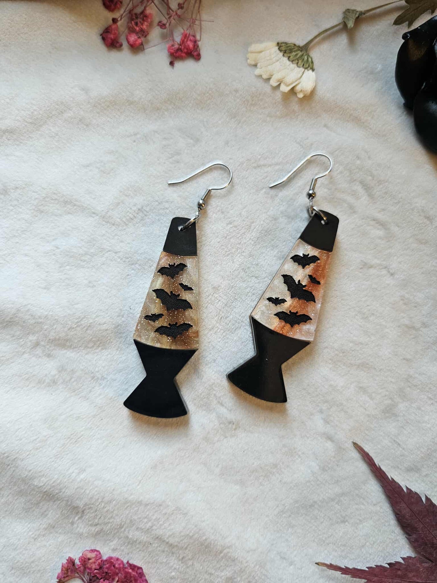 Halloween Swirl Bat Lava Lamps