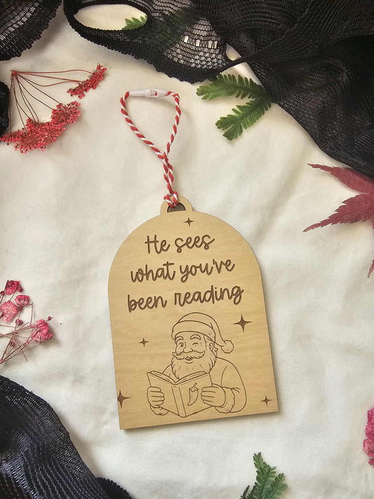 He Sees What You've Been Reading Ornament
