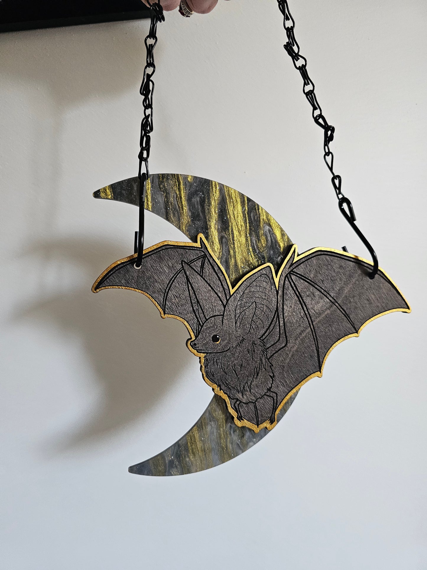 Small Moon Bat - Gold/Gold Shimmer
