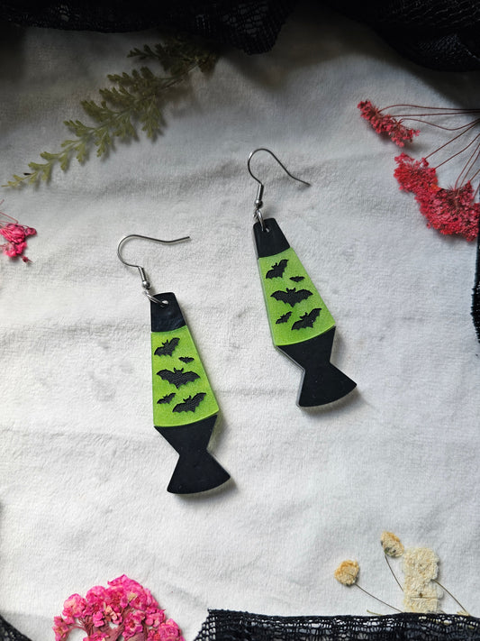 Lime Green Bat Lava Lamps