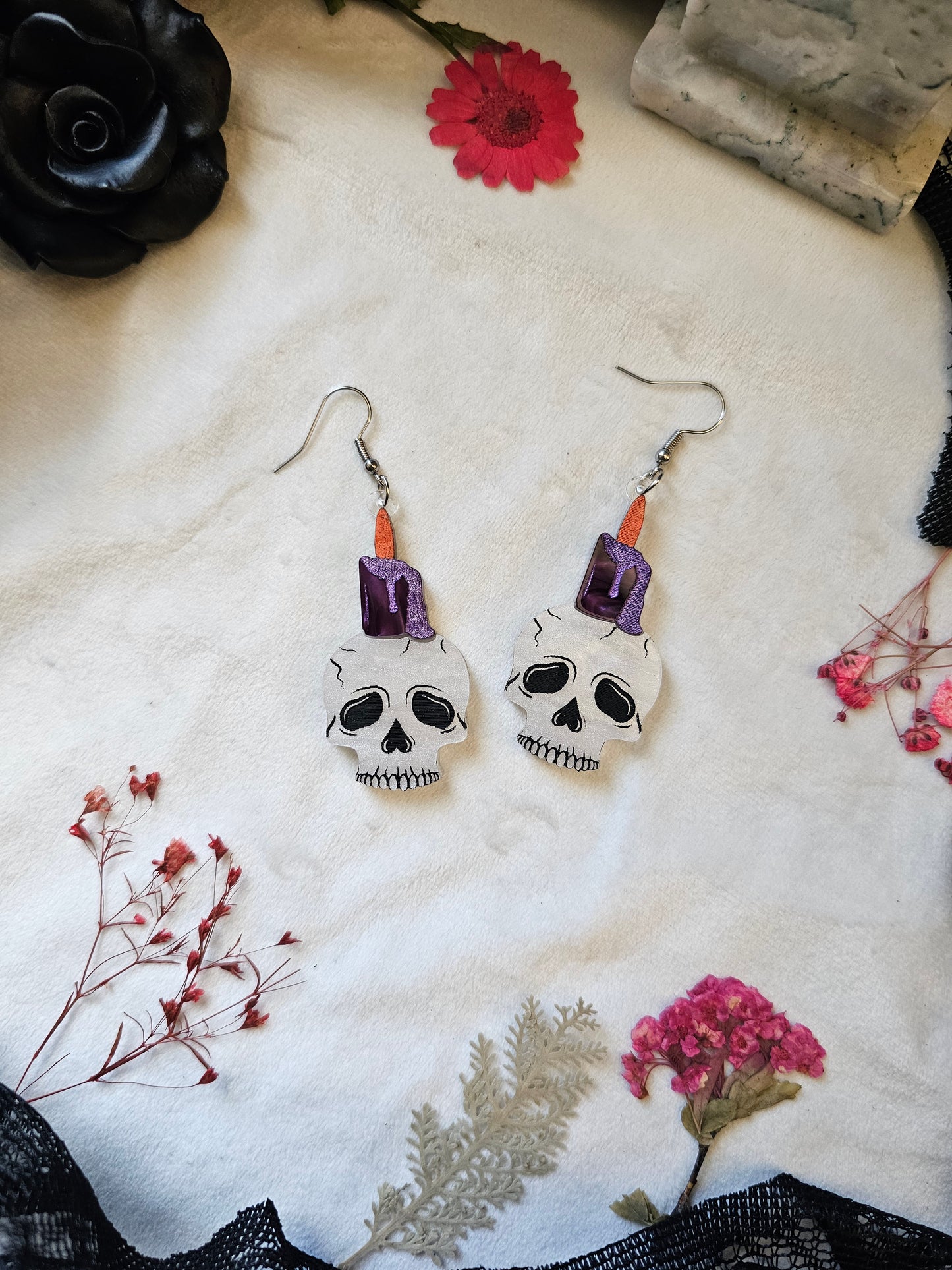 Burning Candle Skulls