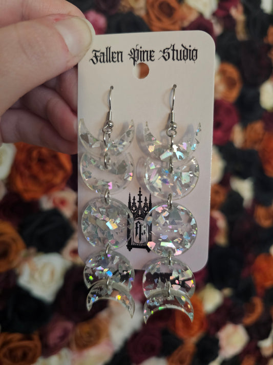 Holographic Crystal Flake Full Moon Phases