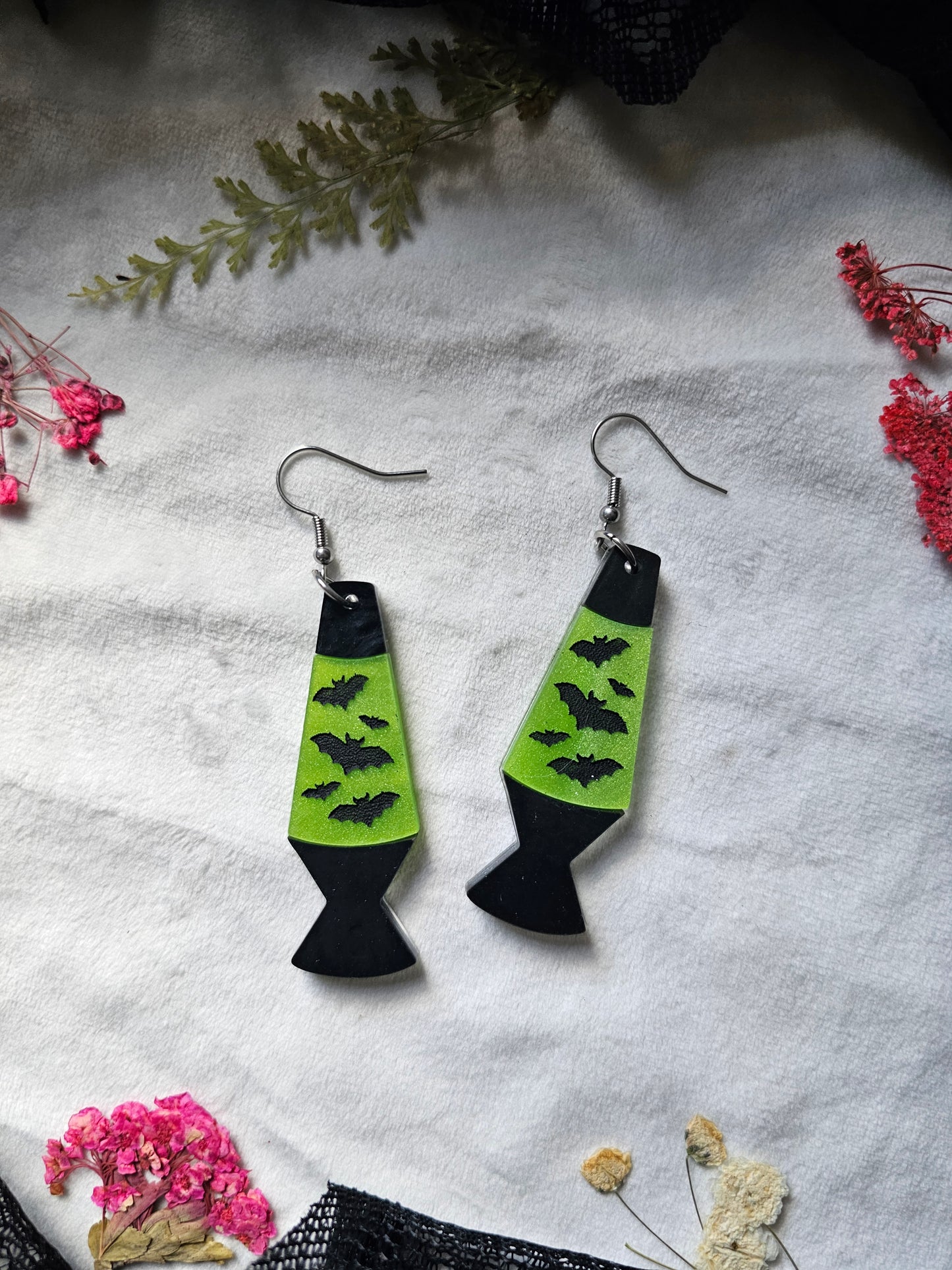 Lime Green Bat Lava Lamps