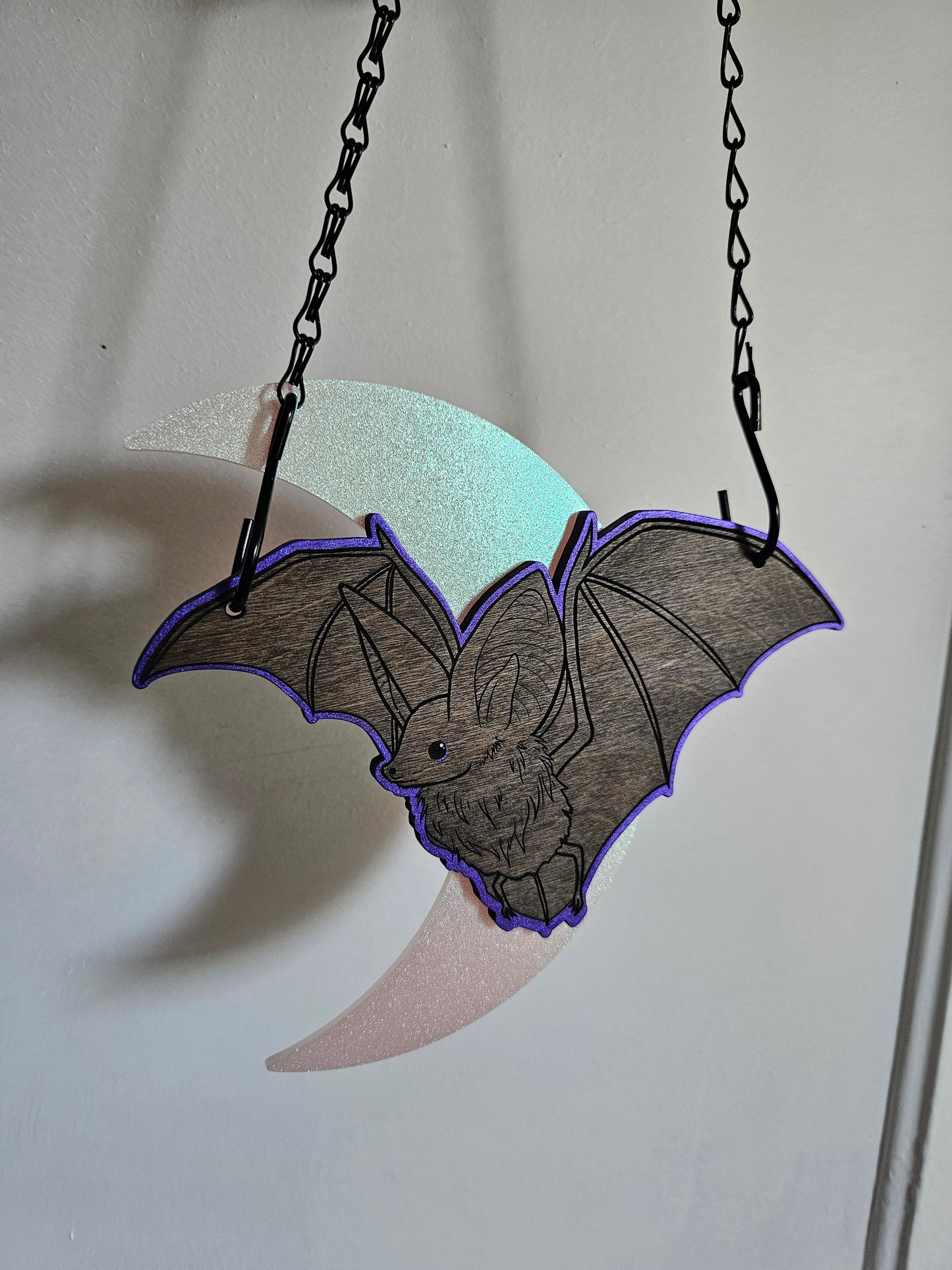 Small Moon Bat - Purple/Opal
