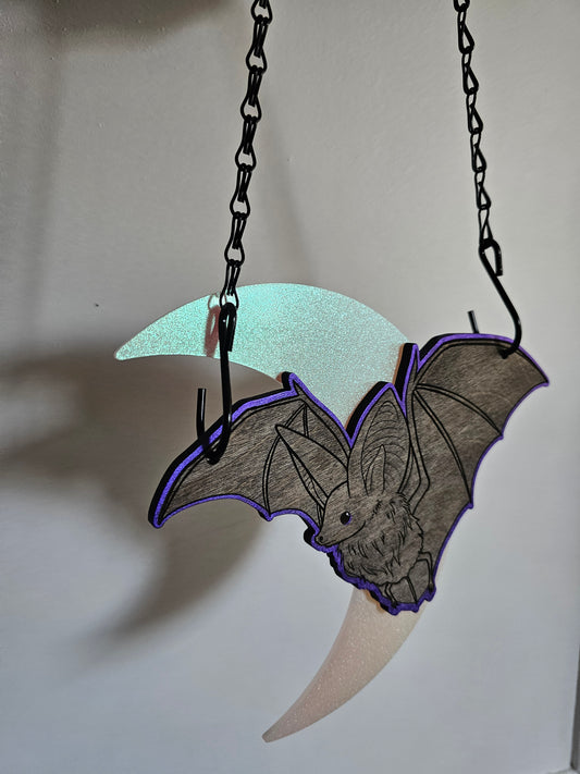 Small Moon Bat - Purple/Opal