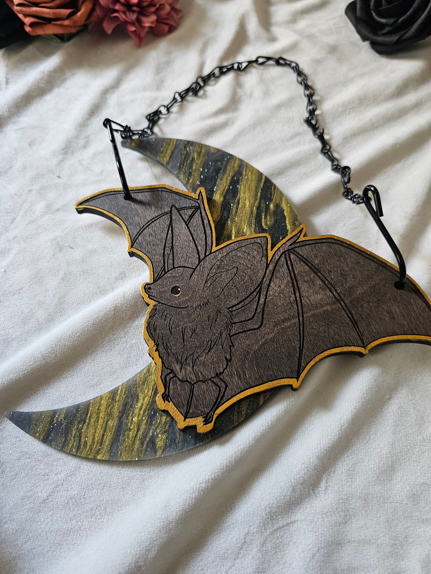 Small Moon Bat - Gold/Gold Shimmer